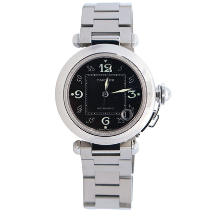 Cartier Pasha 35mm Black Dial Watch Ref# W31043M7 - Happy Jewelers Fine Jewelry Lifetime Warranty