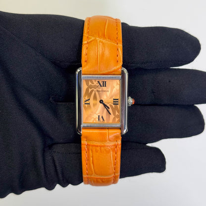 Cartier Tank Solo 23mm Orange Dial Watch Ref# W1019455 - Happy Jewelers Fine Jewelry Lifetime Warranty