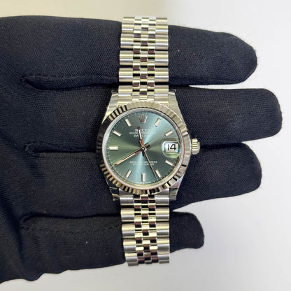 Rolex Datejust 31mm Green Stick Dial Watch Ref# 278274 - Happy Jewelers Fine Jewelry Lifetime Warranty