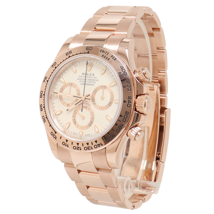Rolex Daytona Rose Gold 40mm Ivory Chronograph Dial Watch Reference#: 116505 - Happy Jewelers Fine Jewelry Lifetime Warranty