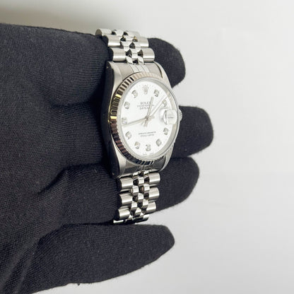 Rolex Datejust 36mm White Dial Watch Ref# 16234