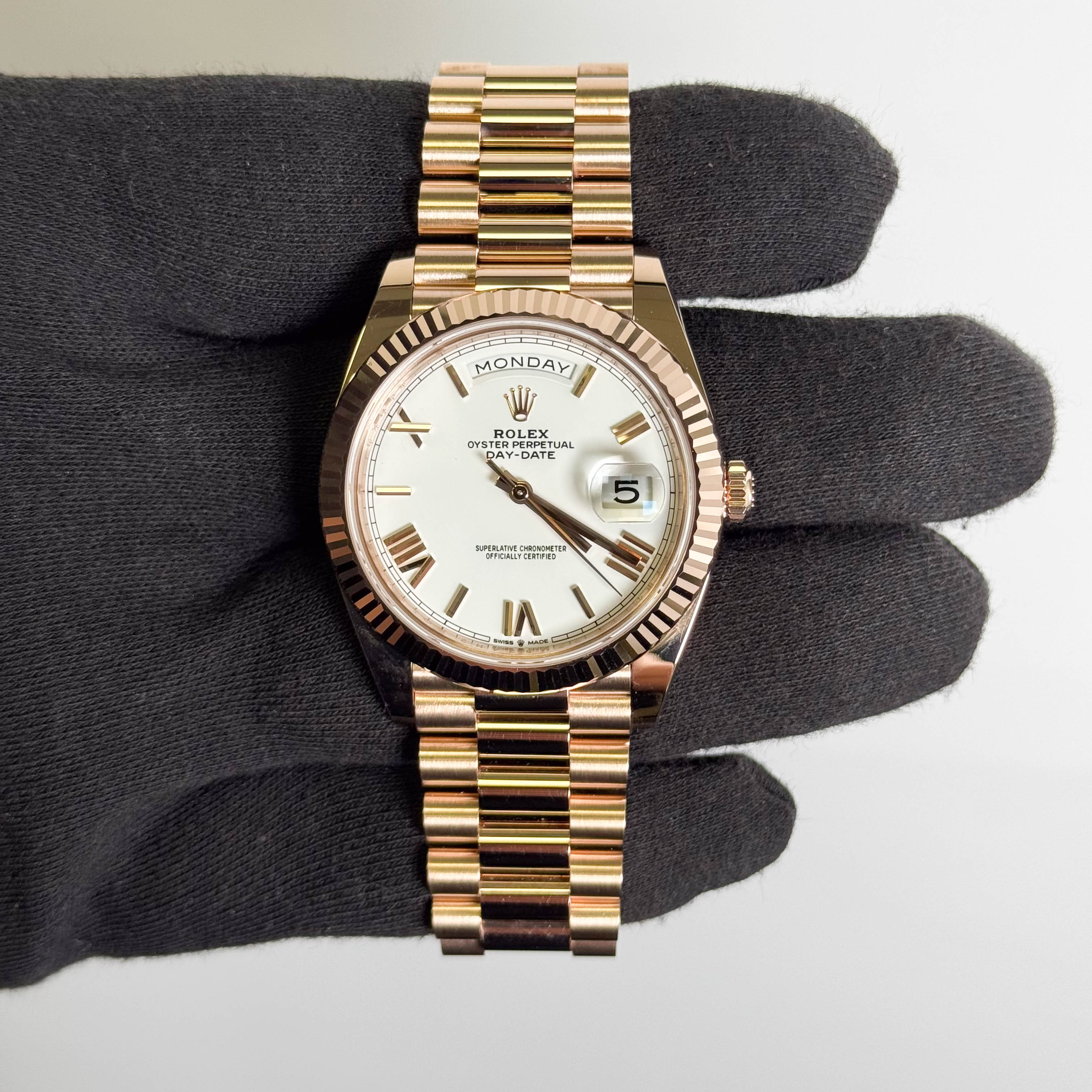 Rolex Day-Date 40mm White Dial Watch Ref# 228235