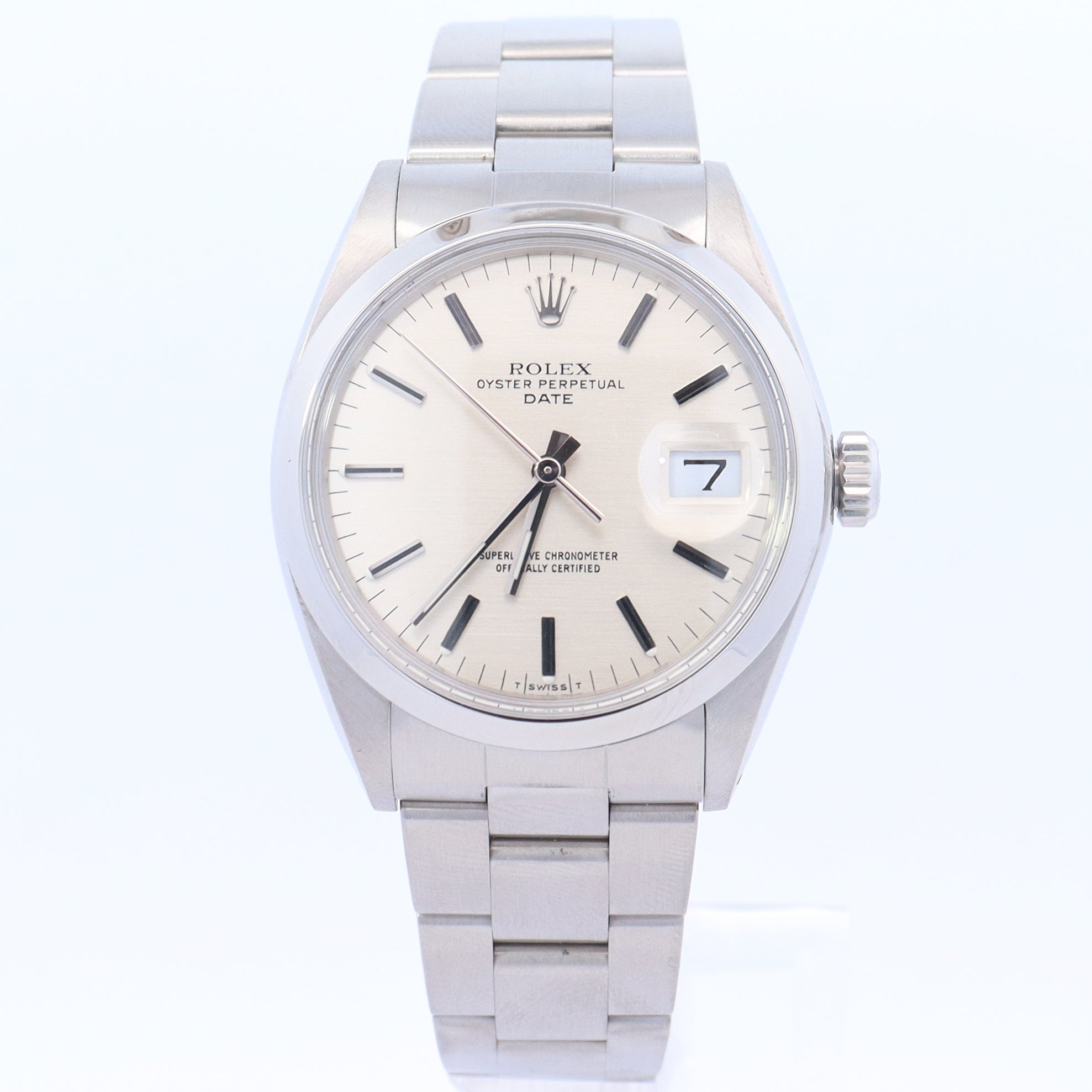 Rolex Oyster Perpetual 34mm Silver Dial Watch Ref# 1500 - Happy Jewelers Fine Jewelry Lifetime Warranty