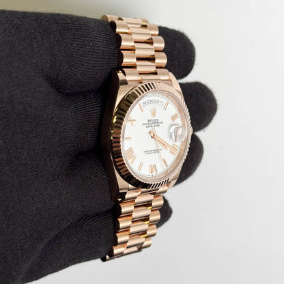 Rolex Day-Date 40mm White Dial Watch Ref# 228235