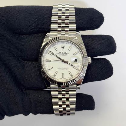 Rolex Datejust 41mm White Dial Watch Ref# 126334 - Happy Jewelers Fine Jewelry Lifetime Warranty