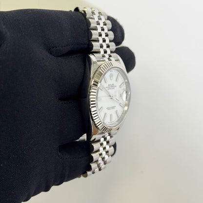 Rolex Datejust 41mm White Dial Watch Ref# 126334 - Happy Jewelers Fine Jewelry Lifetime Warranty