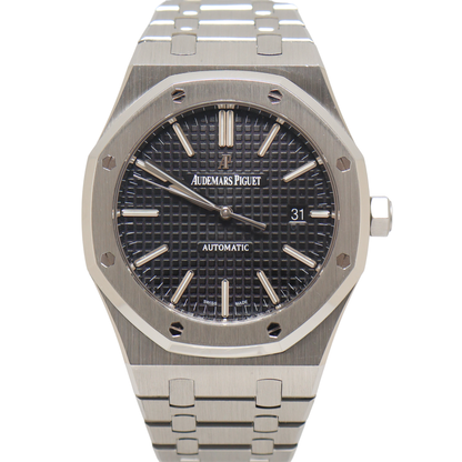 Audemars Piguet Royal Oak Stainless Steel 41mm Black Stick Dial Watch Reference#: 15400ST.OO.1220ST.01 - Happy Jewelers Fine Jewelry Lifetime Warranty