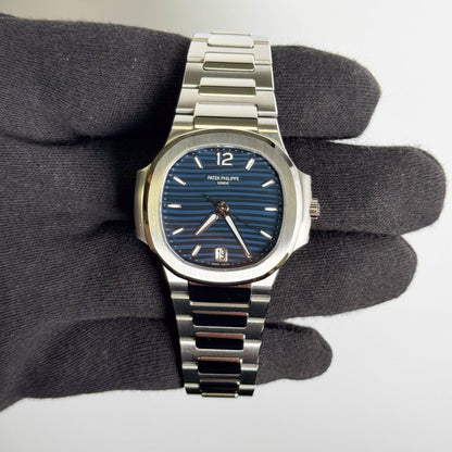 Patek Philippe Nautilus 35mm Blue Dial Watch Ref# 7118/1A-001 - Happy Jewelers Fine Jewelry Lifetime Warranty