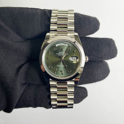 Rolex Day-Date 40mm Olive Dial Watch Ref# 228206