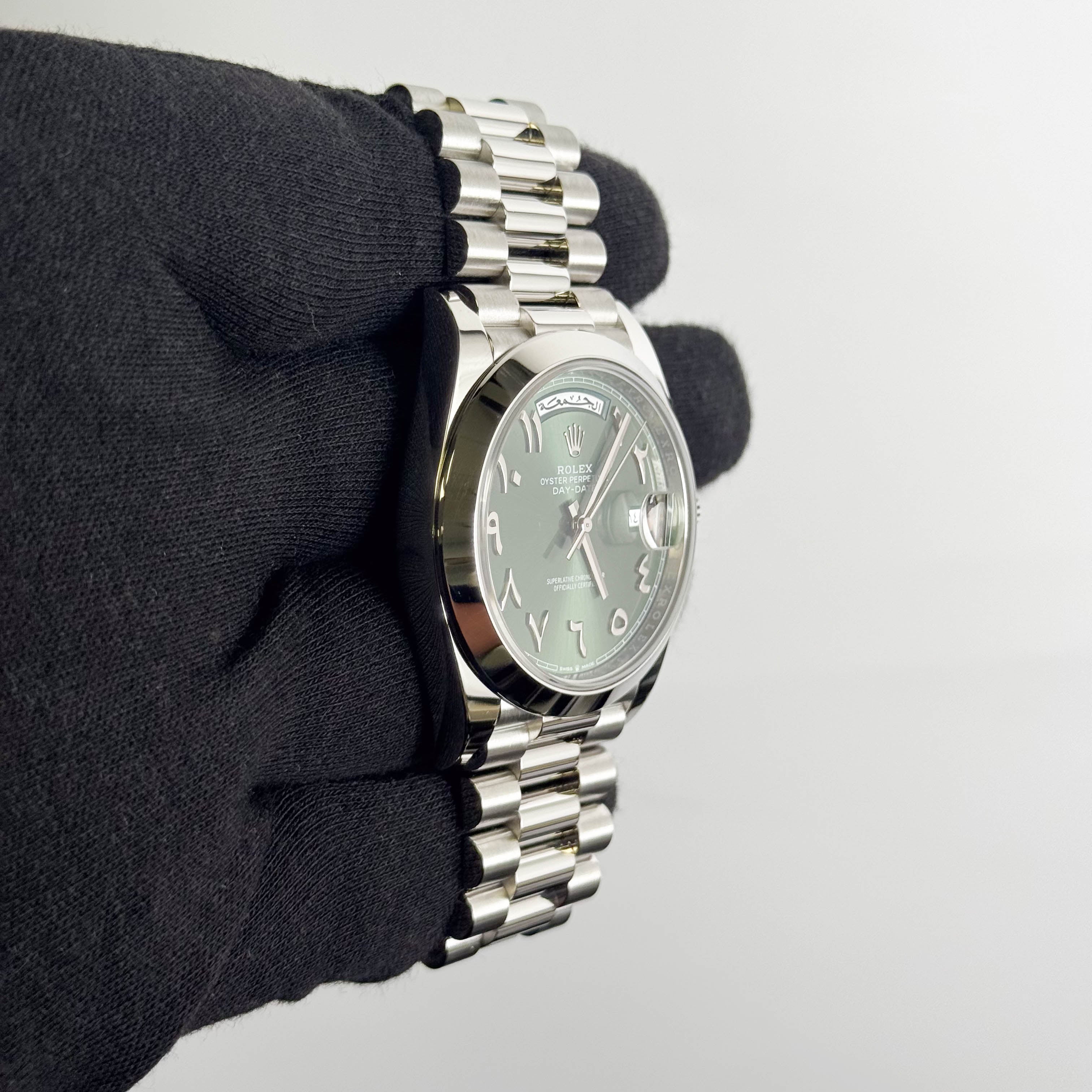 Rolex Day-Date 40mm Olive Dial Watch Ref# 228206