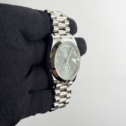 Rolex Day-Date 40mm Olive Dial Watch Ref# 228206
