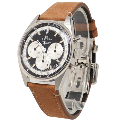Zenith El Primero Stainless Steel 38mm Black Chronograph Dial Watch Reference#: 03.3200.3600/21.C903 - Happy Jewelers Fine Jewelry Lifetime Warranty
