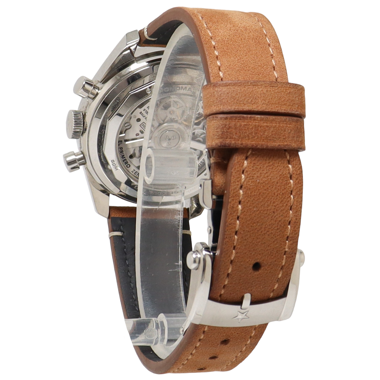 Zenith El Primero Stainless Steel 38mm Black Chronograph Dial Watch Reference#: 03.3200.3600/21.C903 - Happy Jewelers Fine Jewelry Lifetime Warranty