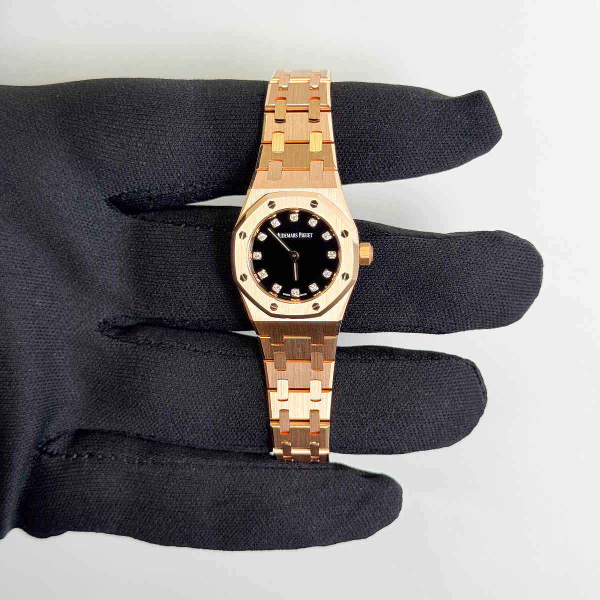 Audemars Piguet Royal Oak 23mm Factory Black Diamond Dial Watch Ref# 67630OR.OO.1312OR.01-B