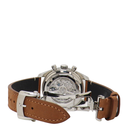 Zenith El Primero Stainless Steel 38mm Black Chronograph Dial Watch Reference#: 03.3200.3600/21.C903 - Happy Jewelers Fine Jewelry Lifetime Warranty