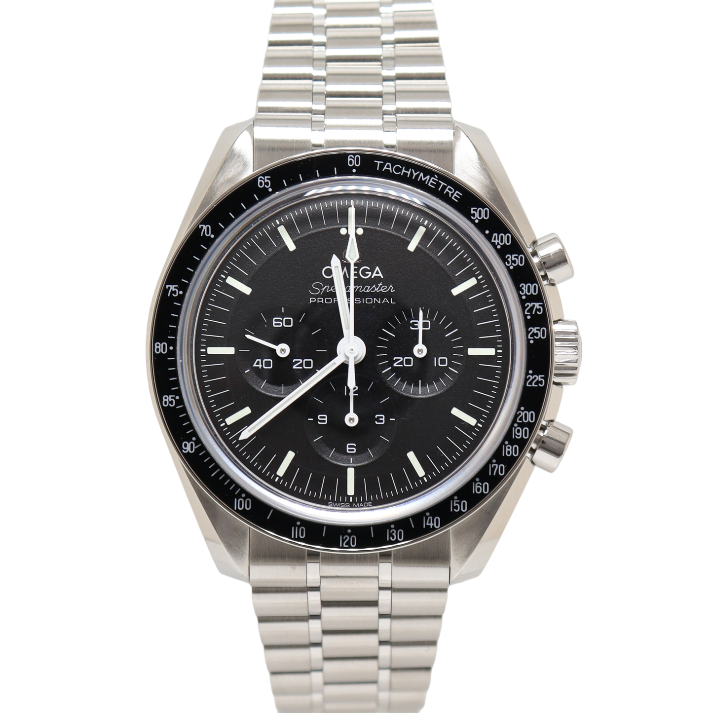 Omega Speedmaster Stainless Steel 42mm Black Chronograph Dial Watch Reference#: 310.30.42.50.01.002 - Happy Jewelers Fine Jewelry Lifetime Warranty