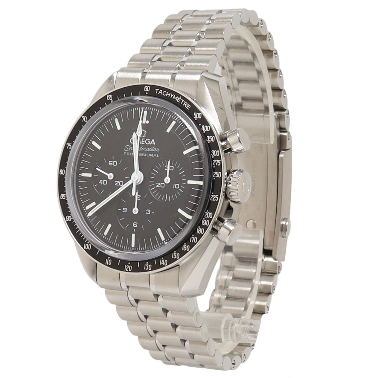 Omega Speedmaster Stainless Steel 42mm Black Chronograph Dial Watch Reference#: 310.30.42.50.01.002 - Happy Jewelers Fine Jewelry Lifetime Warranty