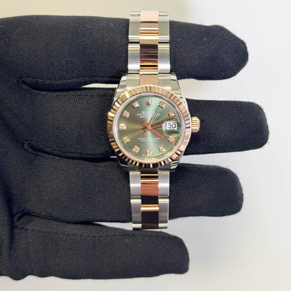 Rolex Datejust 28mm Green Dial Watch Ref# 279171 - Happy Jewelers Fine Jewelry Lifetime Warranty