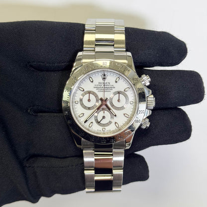 Rolex Daytona 40mm White Dial Watch Ref# 116520 - Happy Jewelers Fine Jewelry Lifetime Warranty