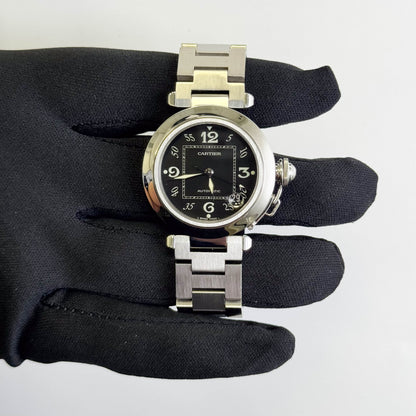 Cartier Pasha 35mm Black Dial Watch Ref# W31043M7