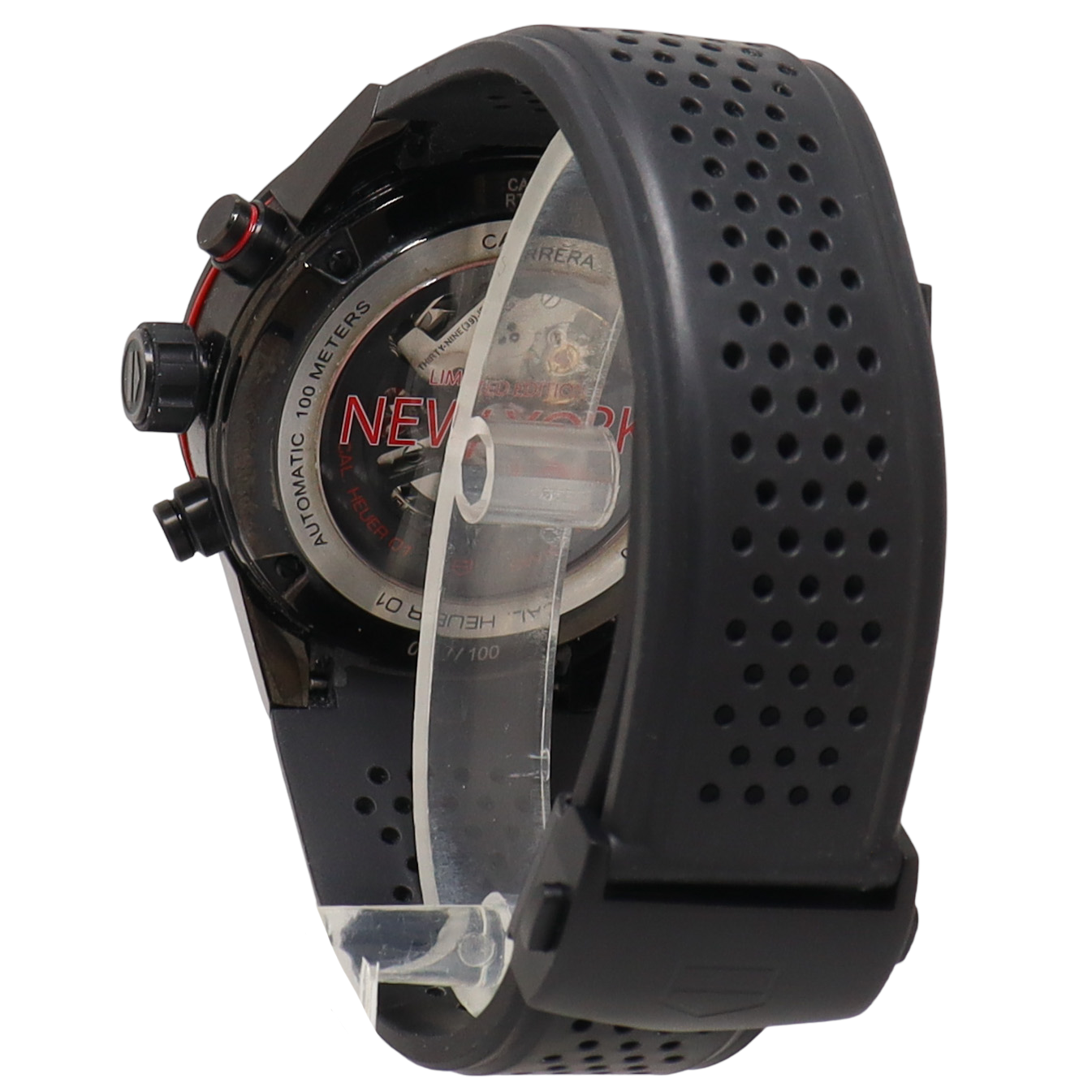 TAG Heuer Carrera Calibre Black Stainless Steel 43mm Black Skeleton Dial Watch Reference#: CAR201E.FT6087 - Happy Jewelers Fine Jewelry Lifetime Warranty