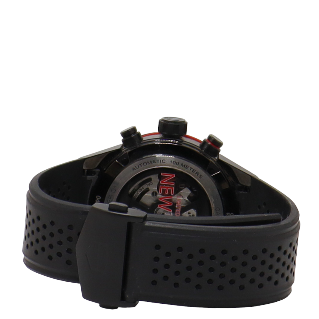 TAG Heuer Carrera Calibre Black Stainless Steel 43mm Black Skeleton Dial Watch Reference#: CAR201E.FT6087 - Happy Jewelers Fine Jewelry Lifetime Warranty