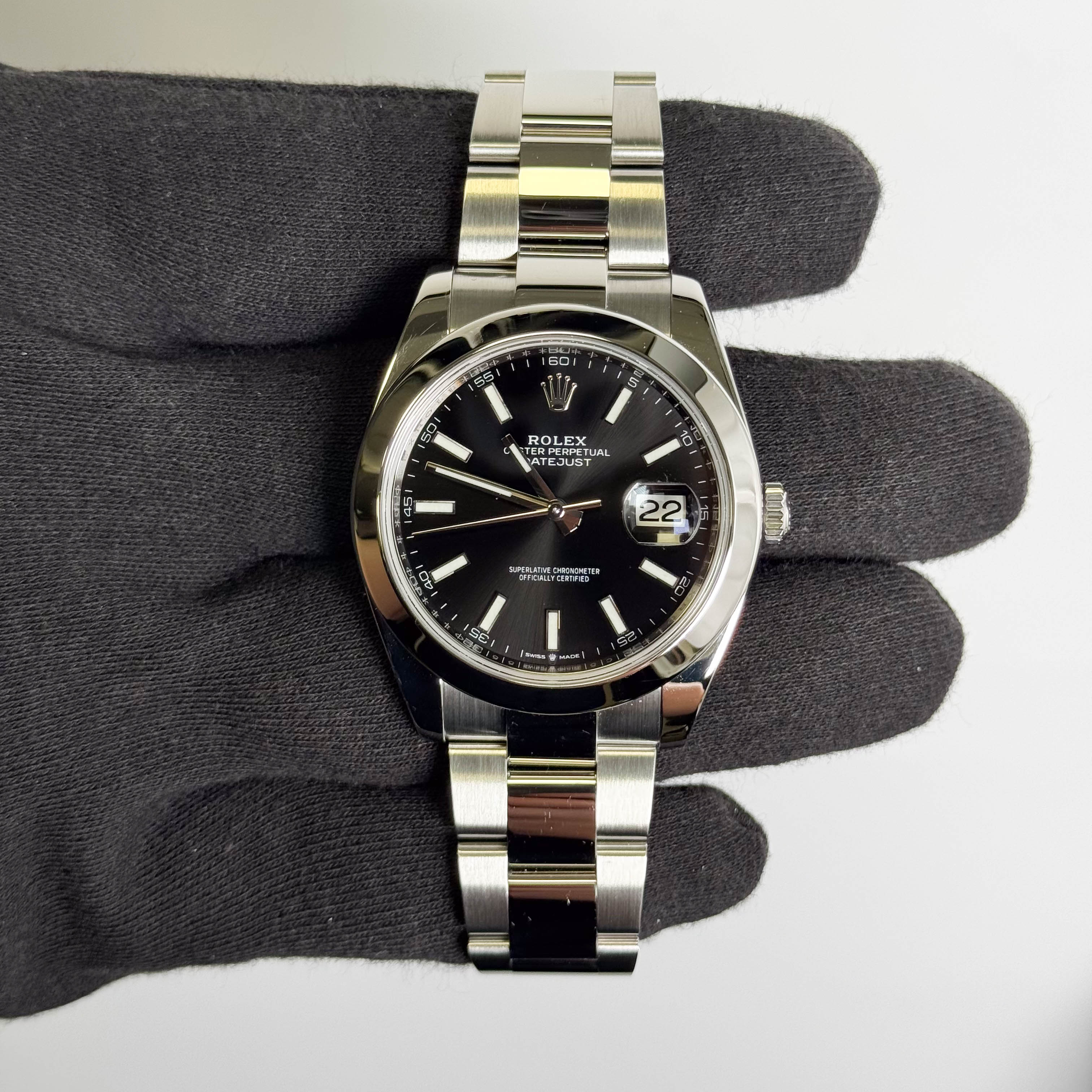 Rolex Datejust 41mm Black Dial Watch Ref# 126300 - Happy Jewelers Fine Jewelry Lifetime Warranty