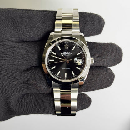 Rolex Datejust 41mm Black Dial Watch Ref# 126300 - Happy Jewelers Fine Jewelry Lifetime Warranty