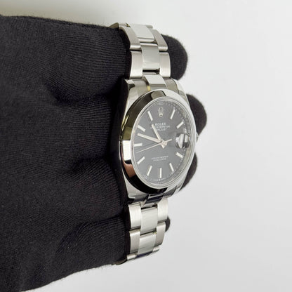 Rolex Datejust 41mm Black Dial Watch Ref# 126300 - Happy Jewelers Fine Jewelry Lifetime Warranty