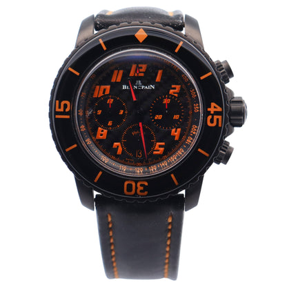 Blancpain Fifty Fathoms 45mm Carbon Dial Watch Ref# 5785F-11D03-63 - Happy Jewelers Fine Jewelry Lifetime Warranty