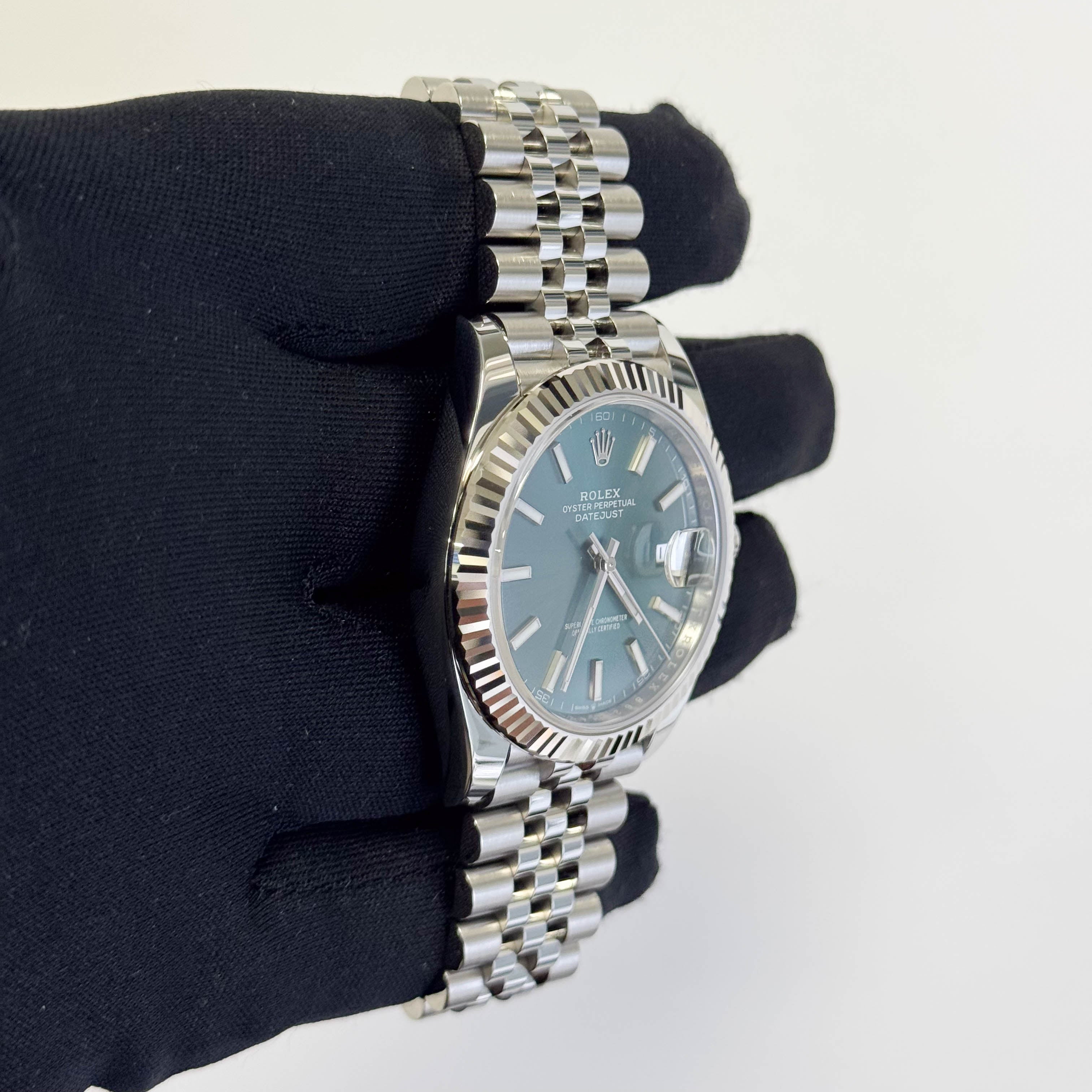 Rolex Datejust 41mm Green Dial Watch Ref# 126334 - Happy Jewelers Fine Jewelry Lifetime Warranty