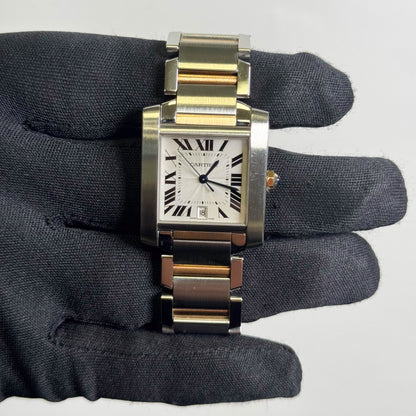 Cartier Tank Stainless Steel 32mm White Dial Watch Ref# W51005Q4 - Happy Jewelers Fine Jewelry Lifetime Warranty