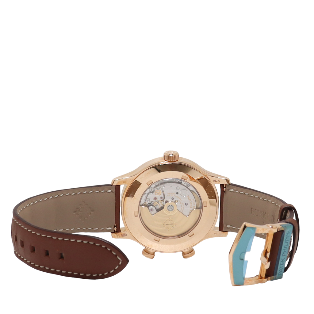 Patek Philippe Calatrava Rose Gold 42mm Black Roman Dial Watch Reference#: 5524R-001 - Happy Jewelers Fine Jewelry Lifetime Warranty