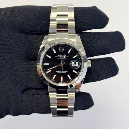 Rolex Datejust 41mm Black Dial Watch Ref# 126300 - Happy Jewelers Fine Jewelry Lifetime Warranty