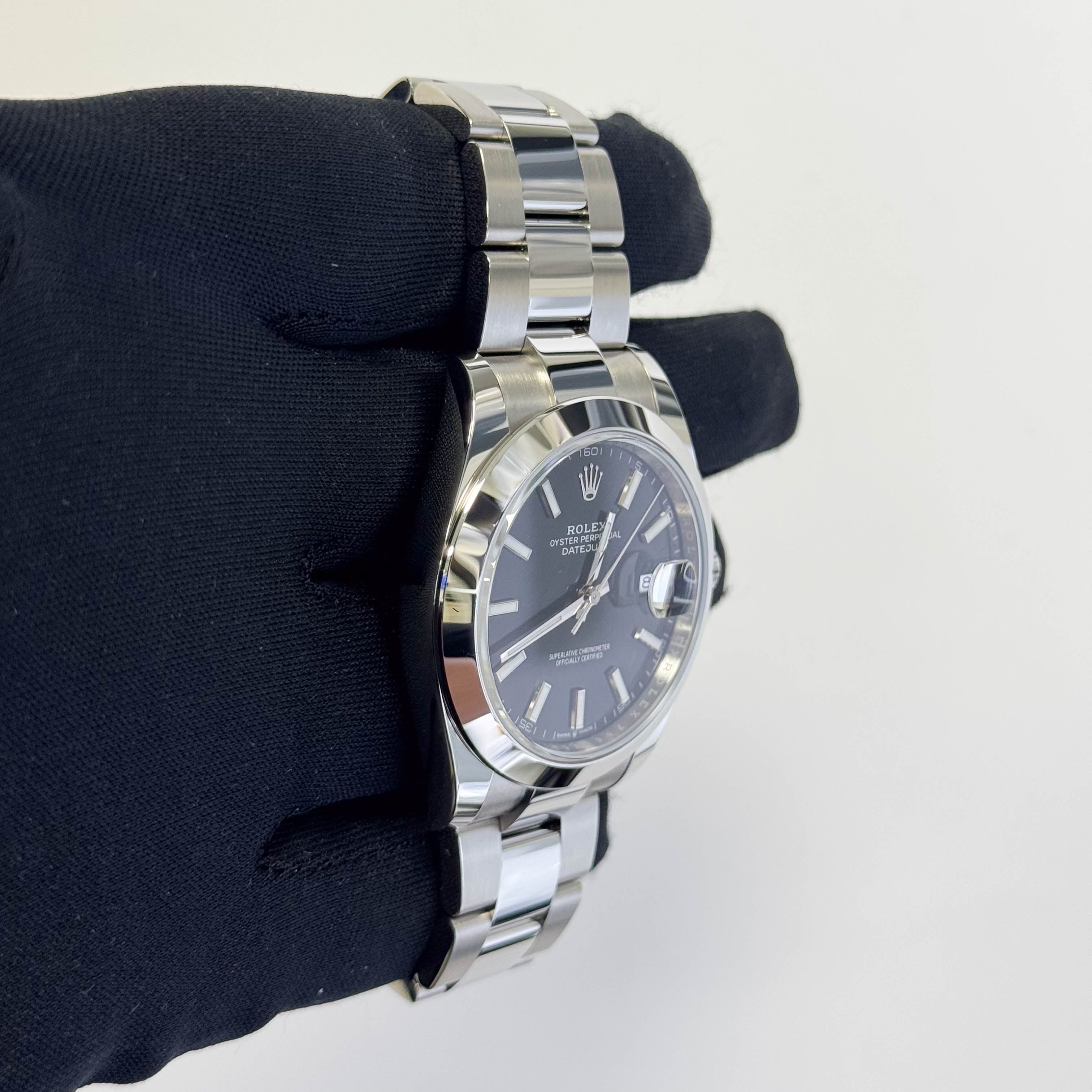 Rolex Datejust 41mm Black Dial Watch Ref# 126300 - Happy Jewelers Fine Jewelry Lifetime Warranty