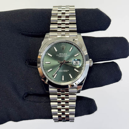 Rolex Datejust 41mm Green Dial Watch Ref# 126300 - Happy Jewelers Fine Jewelry Lifetime Warranty