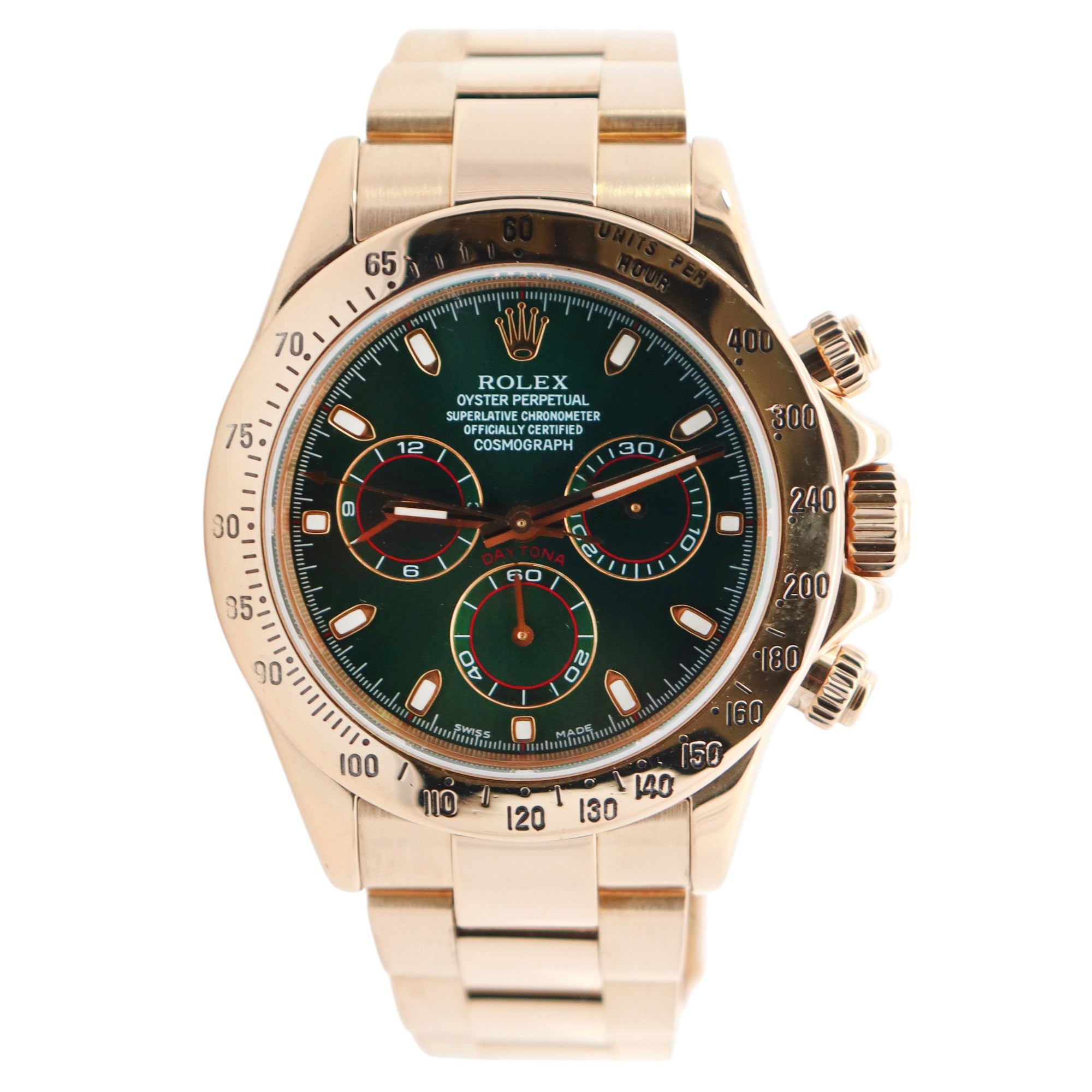 Rolex Daytona 40mm Green Dial Watch Ref# 116528 - Happy Jewelers Fine Jewelry Lifetime Warranty