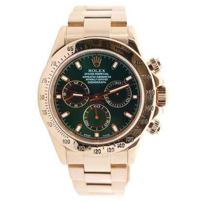 Rolex Daytona 40mm Green Dial Watch Ref# 116528 - Happy Jewelers Fine Jewelry Lifetime Warranty