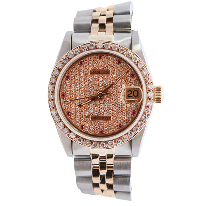 Rolex Datejust 31mm Pave Dial Watch Ref# 68273 - Happy Jewelers Fine Jewelry Lifetime Warranty