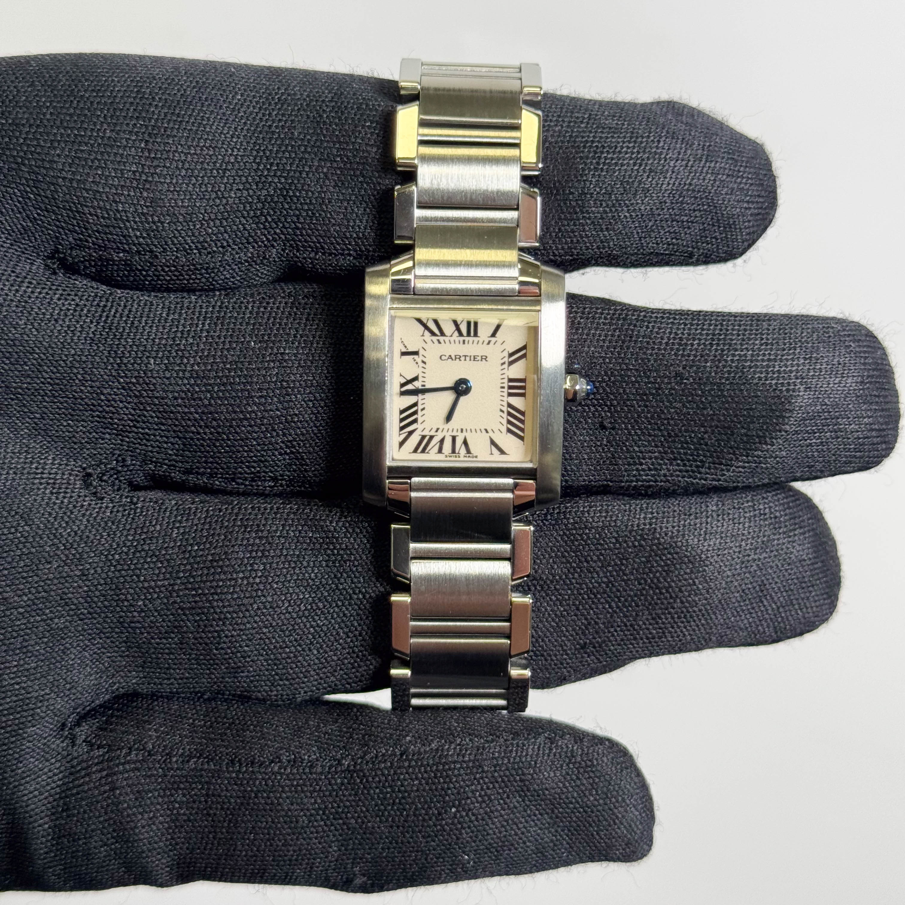 Cartier Tank Stainless Steel 20mm Ivory Dial Watch Ref# W51008Q3 - Happy Jewelers Fine Jewelry Lifetime Warranty
