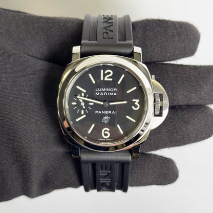 Panerai Luminor Marina Base Logo 44mm Black Dial Watch Ref# PAM00005 - Happy Jewelers Fine Jewelry Lifetime Warranty