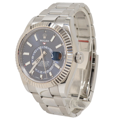 Rolex Sky-Dweller 42mm Stainless Steel Blue Stick Dial Watch Reference# 326934 - Happy Jewelers Fine Jewelry Lifetime Warranty