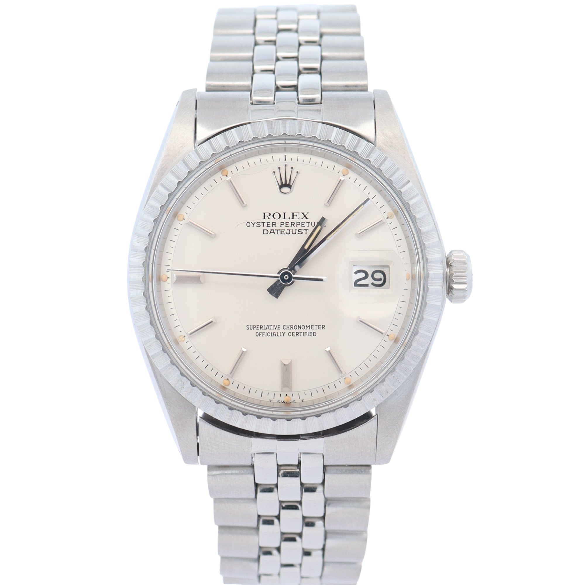 Rolex Datejust 36mm Silver Stick Dial Watch Ref# 1603 – Happy Jewelers