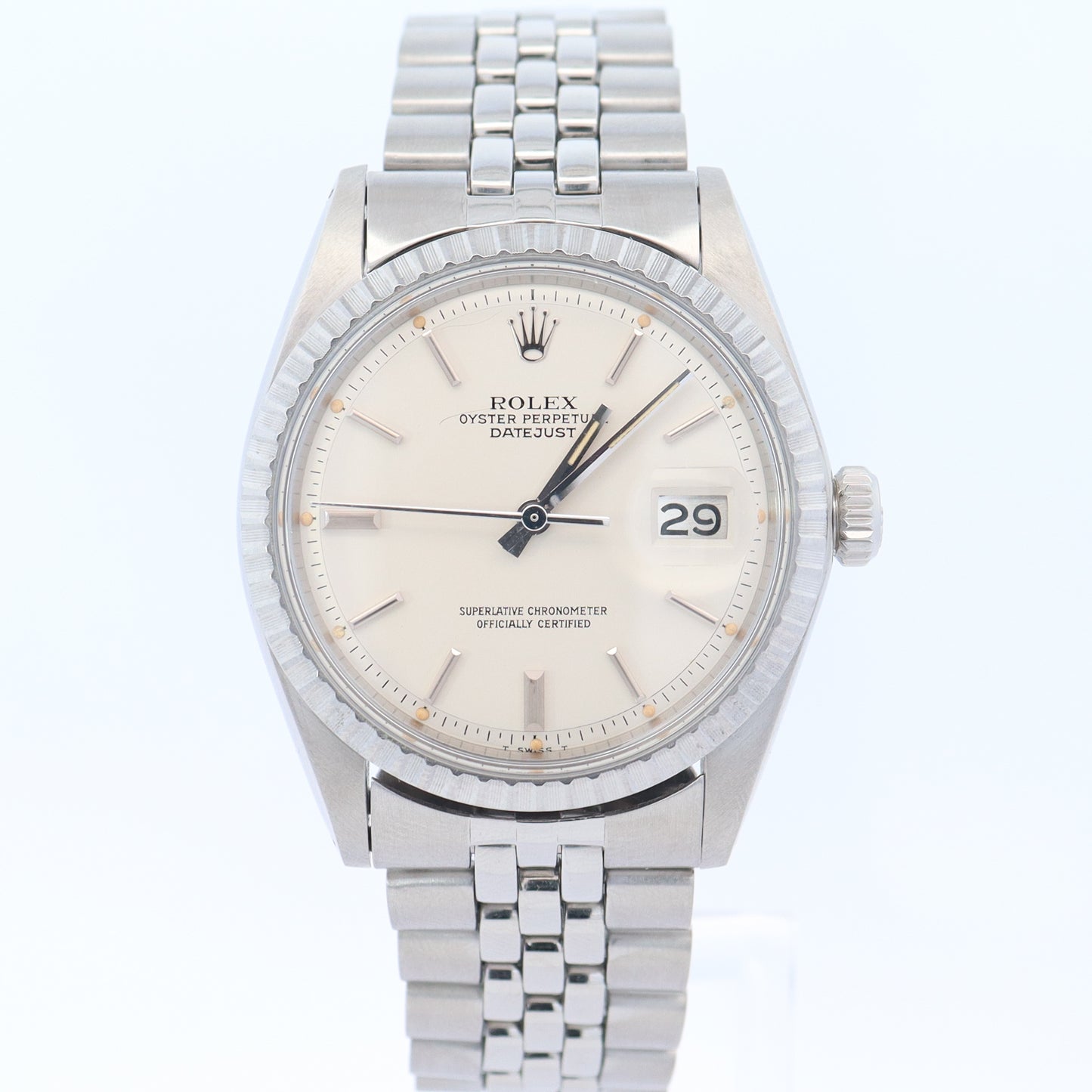 Rolex Datejust 36mm Silver Stick Dial Watch Ref# 1603