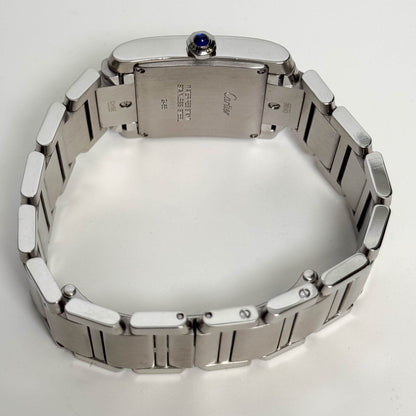 Cartier Tank Stainless Steel 25mm White/Ivory Dial Watch Ref# W51011Q3 - Happy Jewelers Fine Jewelry Lifetime Warranty