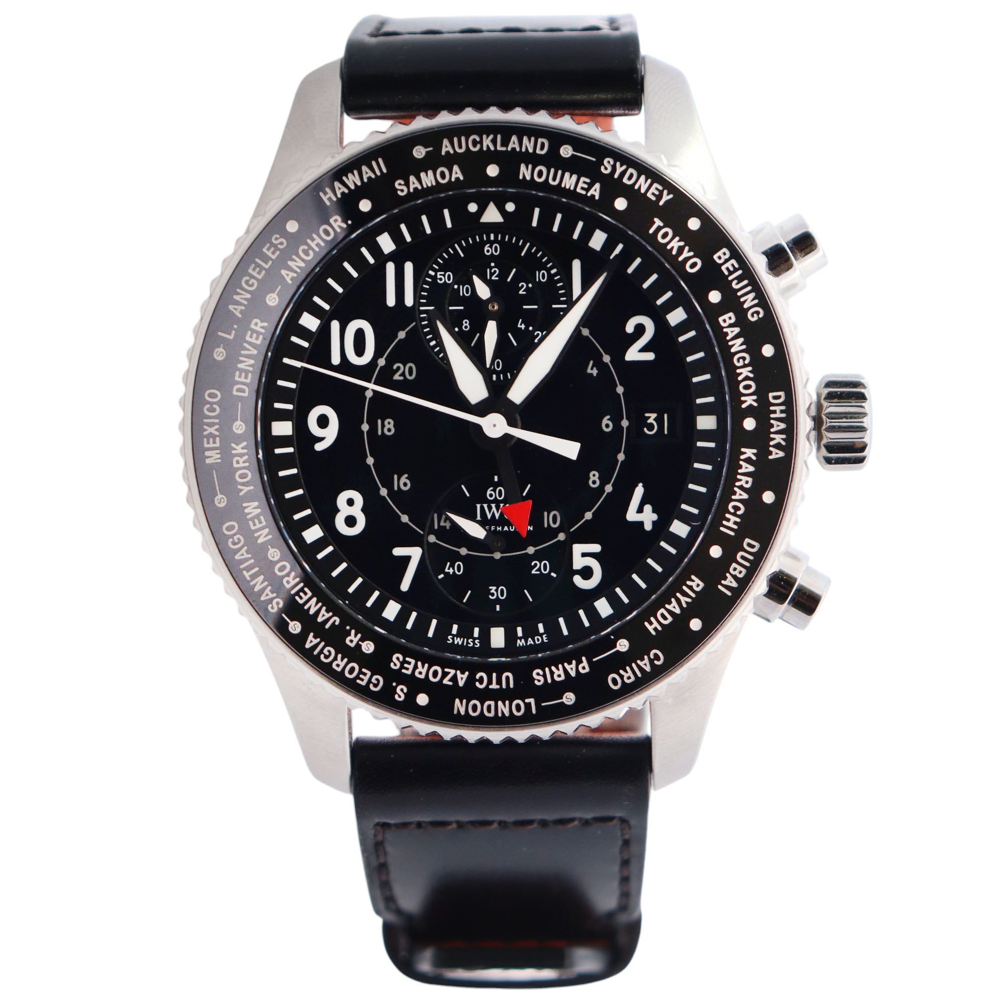 IWC Pilots 44mm Black Dial Watch Ref# IW395001 - Happy Jewelers Fine Jewelry Lifetime Warranty