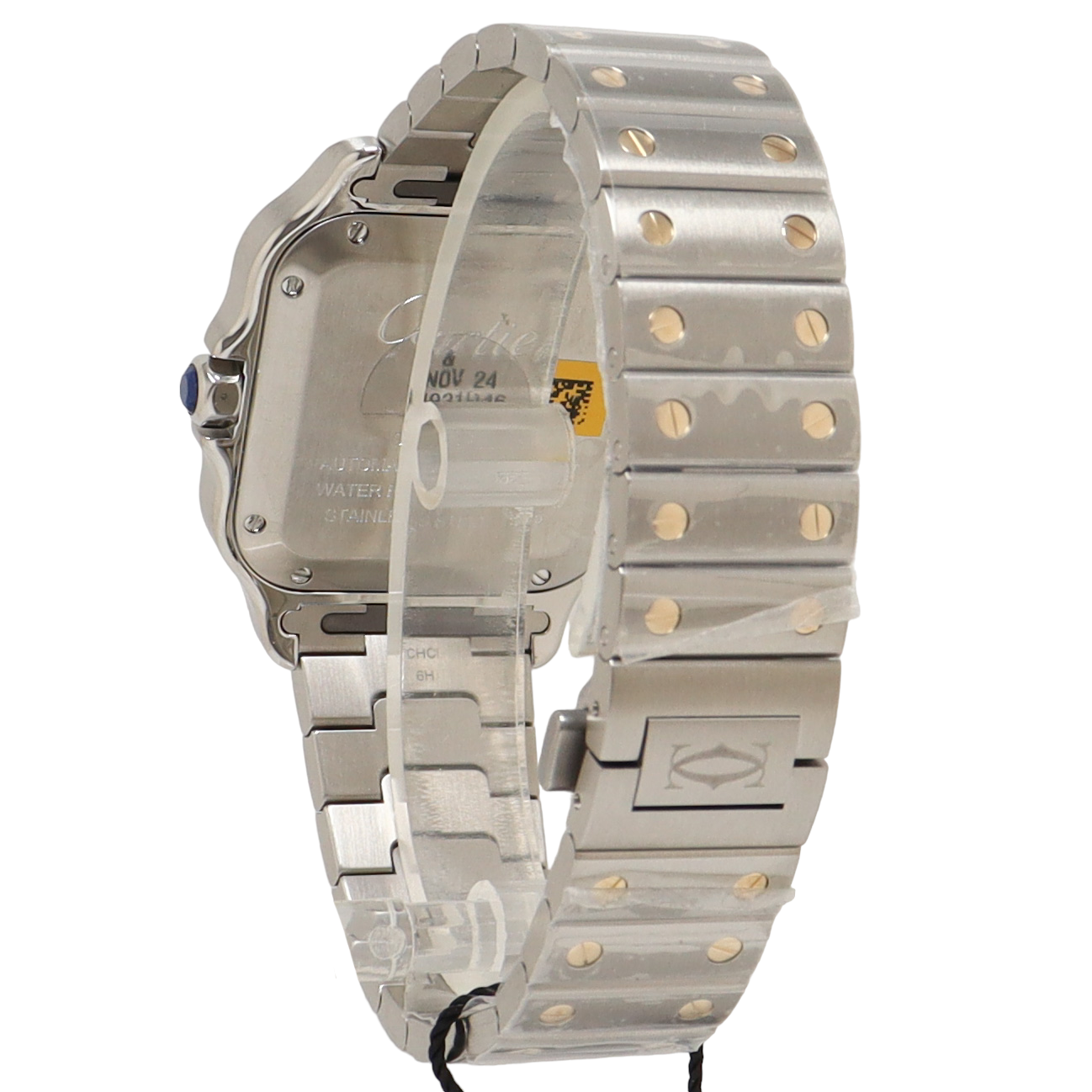 Cartier Santos Two Tone Yellow Gold & Stainless Steel 35mm Champagne Roman Dial Watch Reference# W3SA0007 - Happy Jewelers Fine Jewelry Lifetime Warranty