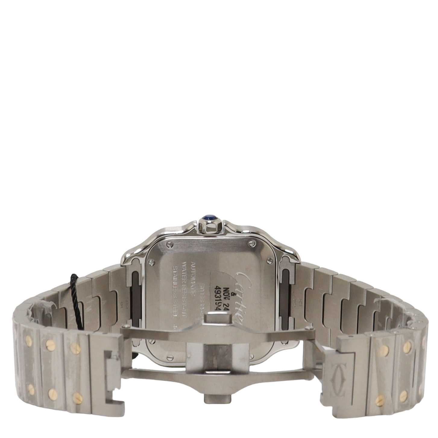 Cartier Santos Two Tone Yellow Gold & Stainless Steel 35mm Champagne Roman Dial Watch Reference# W3SA0007 - Happy Jewelers Fine Jewelry Lifetime Warranty