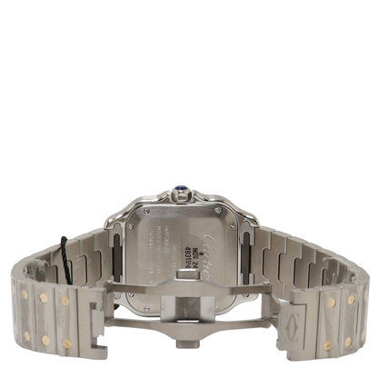 Cartier Santos Two Tone Yellow Gold & Stainless Steel 35mm Champagne Roman Dial Watch Reference# W3SA0007 - Happy Jewelers Fine Jewelry Lifetime Warranty