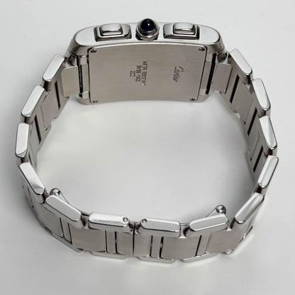 Cartier Tank Francaise Chronoreflex Stainless Steel 29mm White Dial Watch Ref# W51001Q3 - Happy Jewelers Fine Jewelry Lifetime Warranty